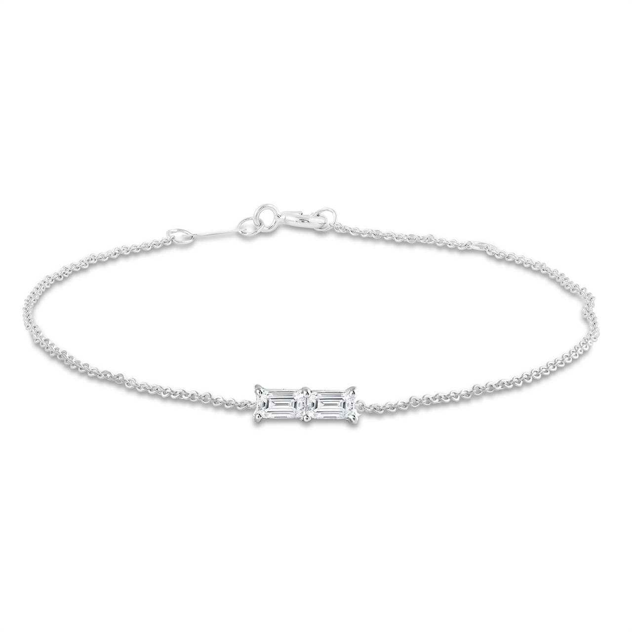 9ct White Gold Diamond Bracelet