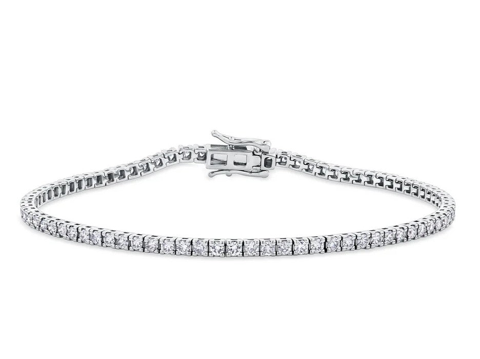 9ct White Gold Tennis Bracelet Lab Grown Diamonds | 60=3.00ct F VS