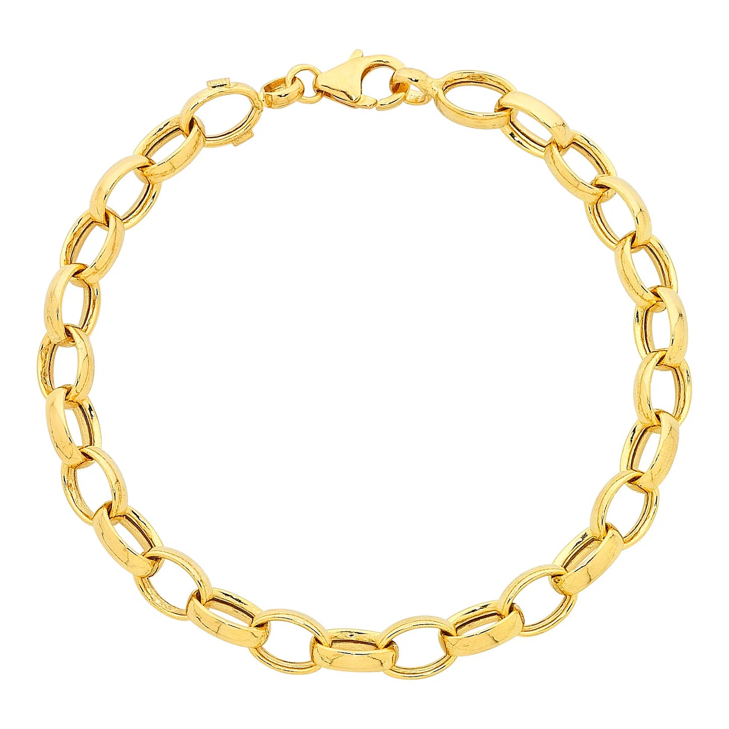 9ct Yellow Gold Oval Belcher Bracelet