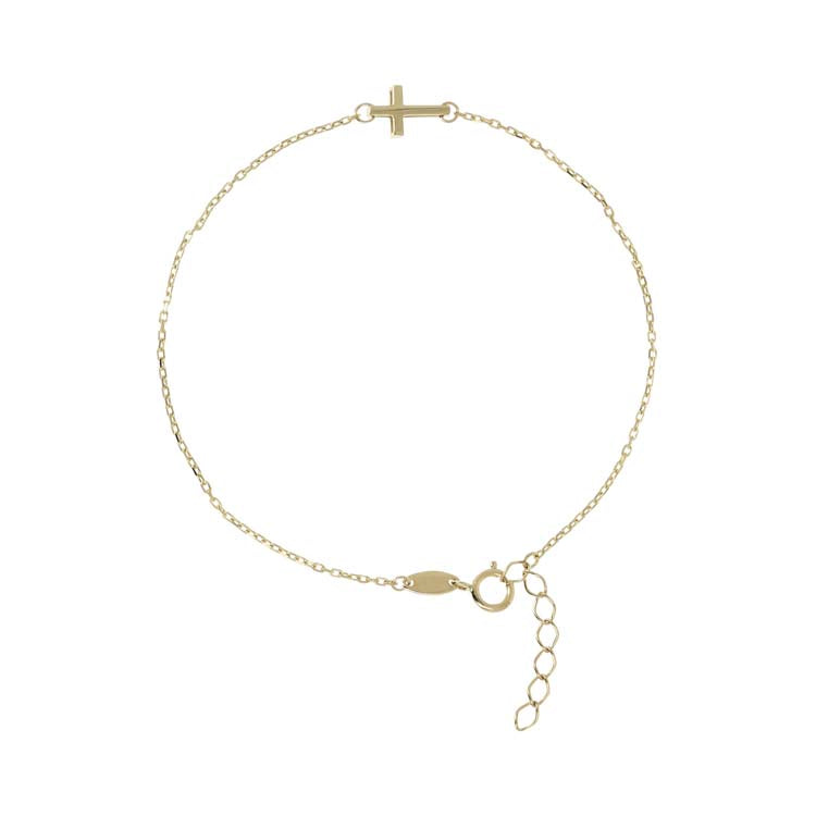 9ct Yellow Gold Cross Bracelet