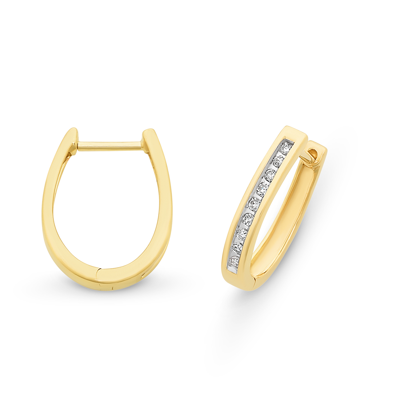 9ct Yellow Gold Diamond set Huggie