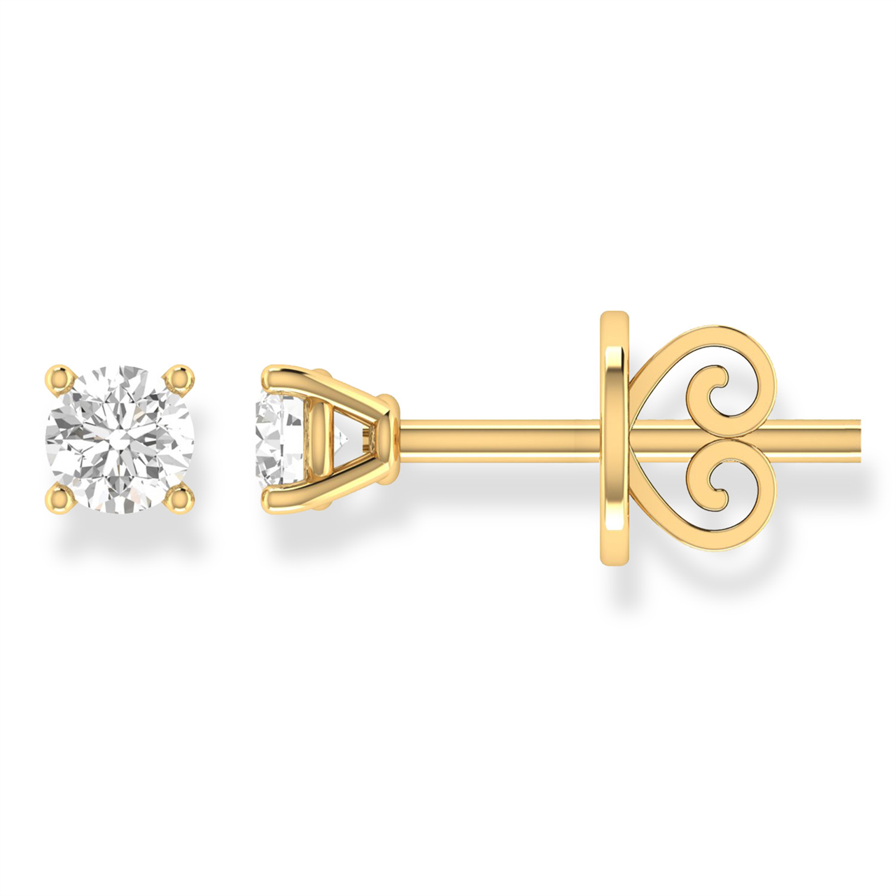 9ct Yellow Gold Diamond Earrings