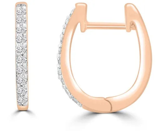 9ct Rose Gold Diamond Huggies