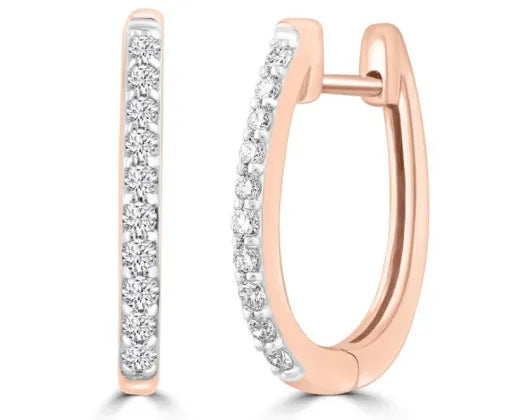 9ct Rose Gold Diamond Huggies