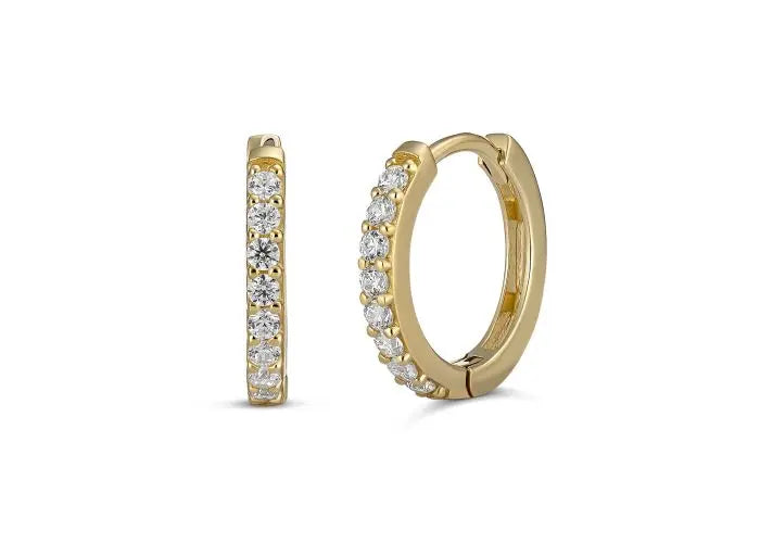 9ct Yellow Gold Diamond Claw Set Huggies | x16 TDW 0.23ct