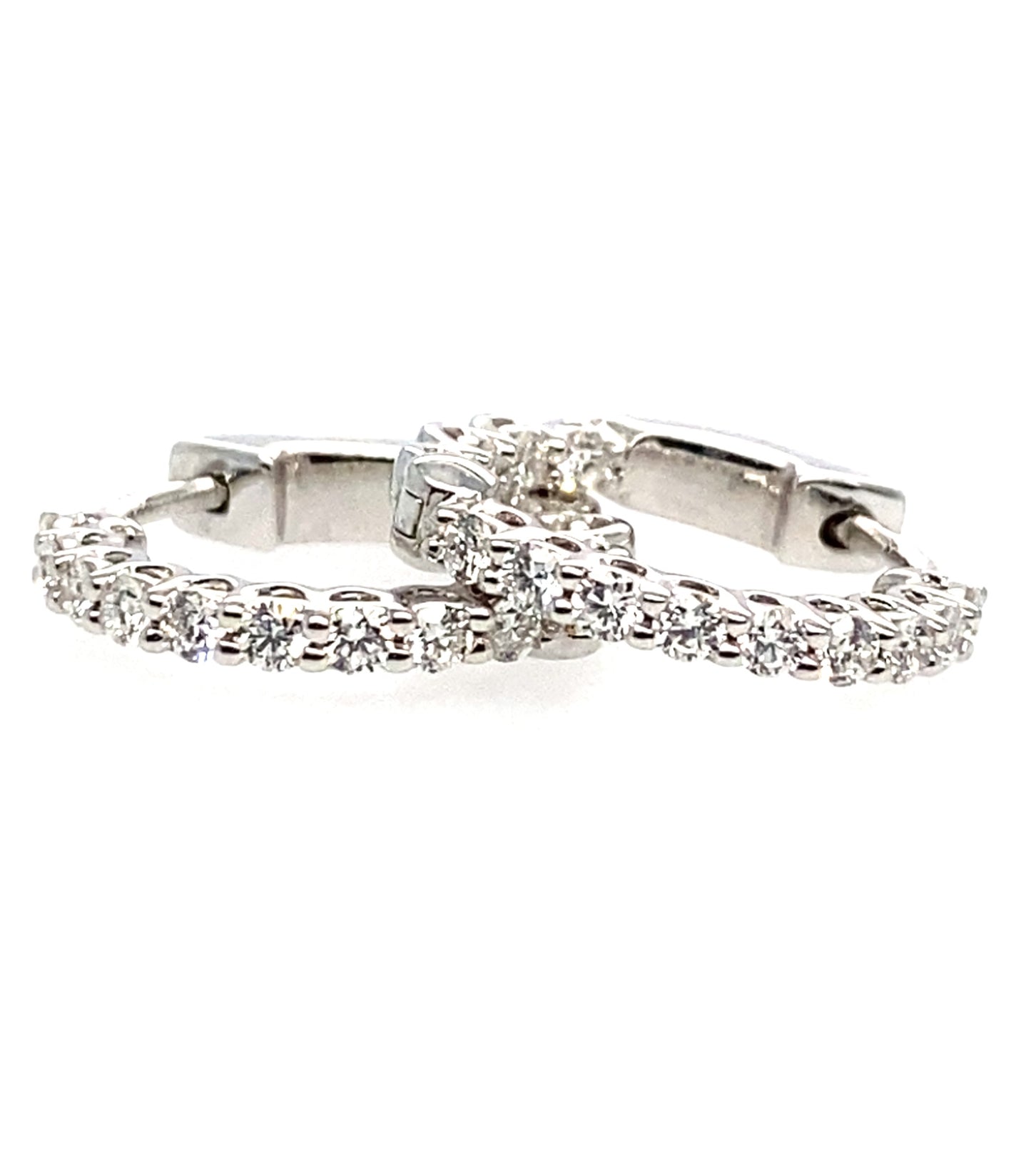 9ct White Gold Diamond set Huggies