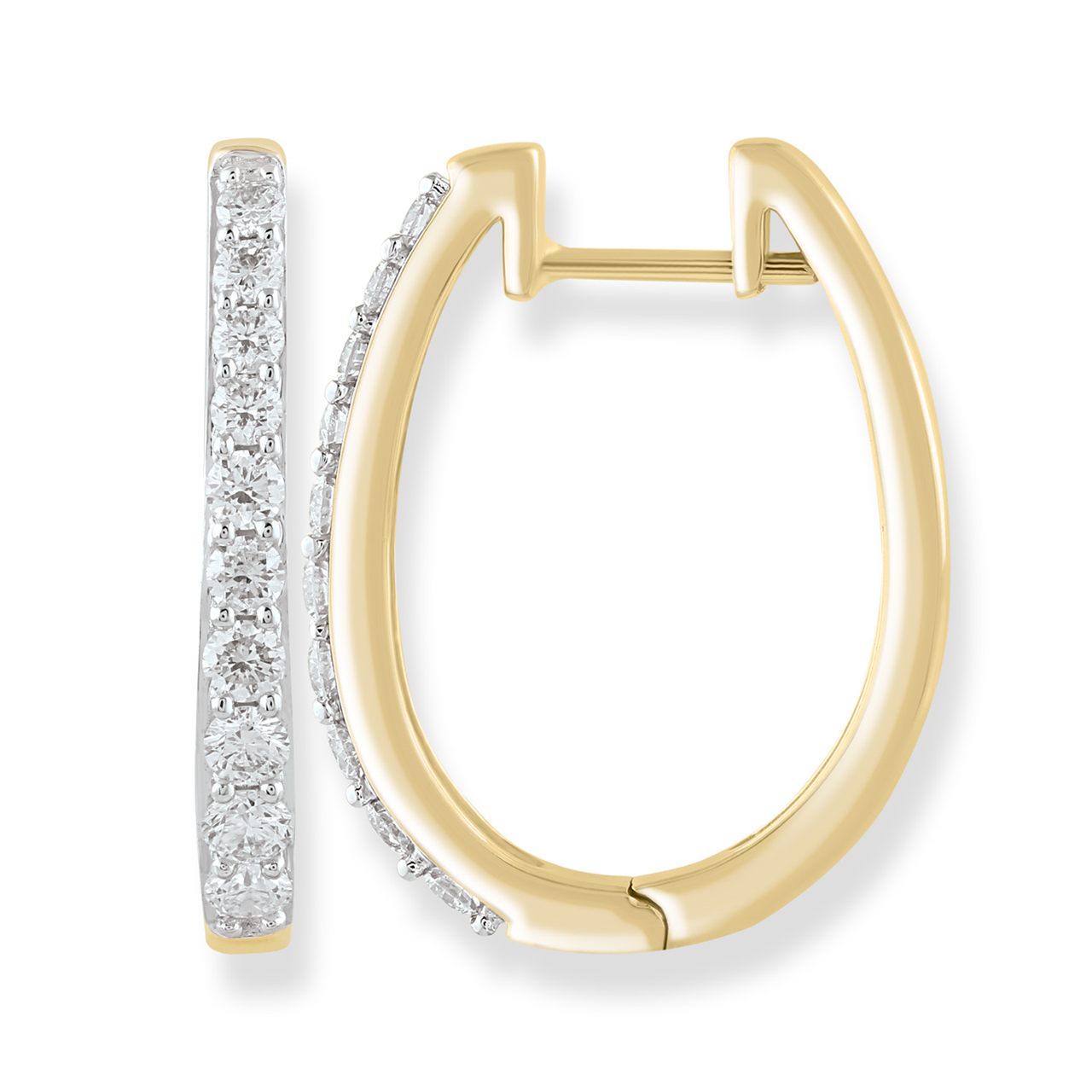 9ct Yellow Gold Diamond Set Huggies