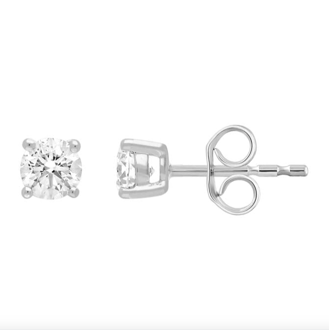 9ct White Gold Claw Stud Earrings