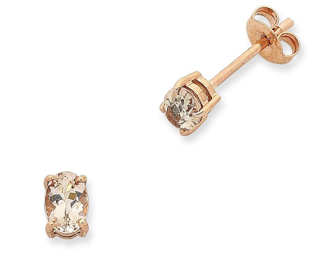 9ct Rose Gold Morganite Earrings