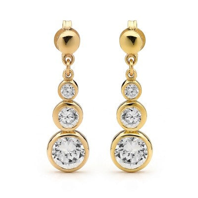 9ct Yellow Gold Cubic Zirconia earrings