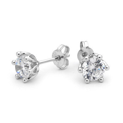 9ct White Gold Cubic Zirconia Studs