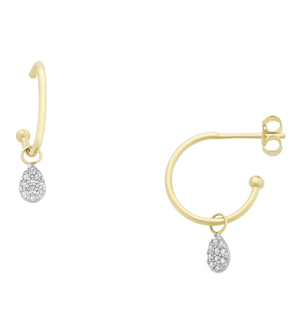 9ct Yellow Gold Cubic Zirconia Earrings