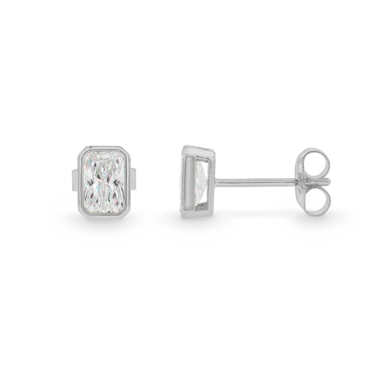 9ct White Gold Studs