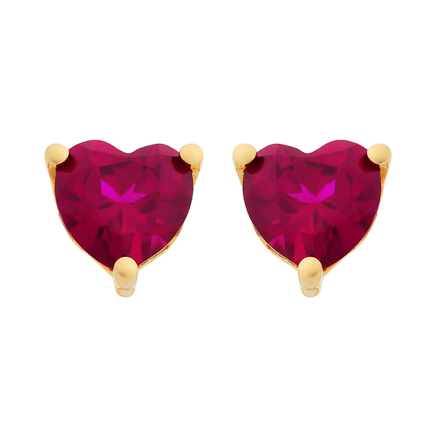 9ct Yellow Gold Ruby Earrings