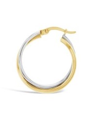 9ct SF Two Tone Hoops