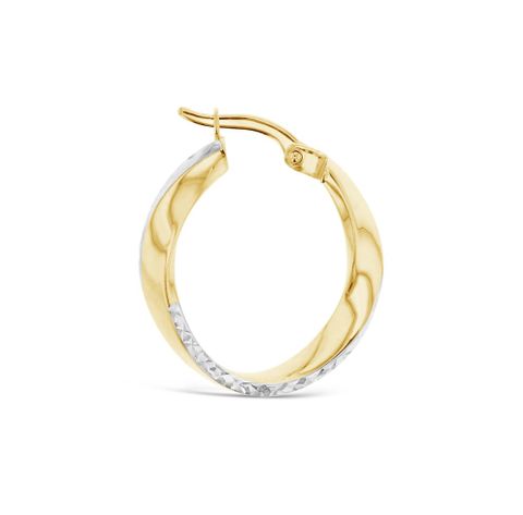 9ct two tone hoop earrings SF