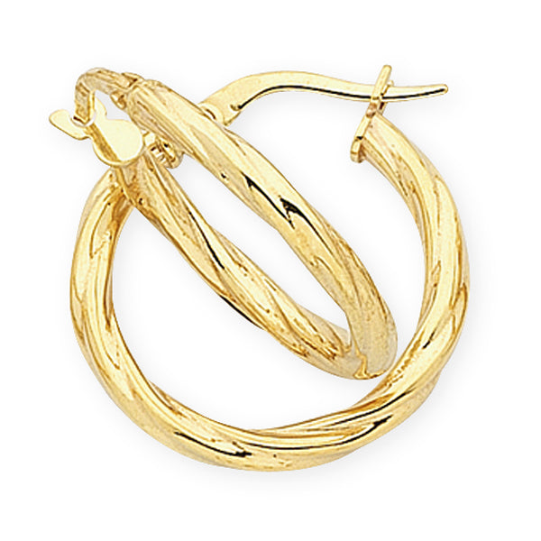 9ct Yellow Gold Twist Hoops