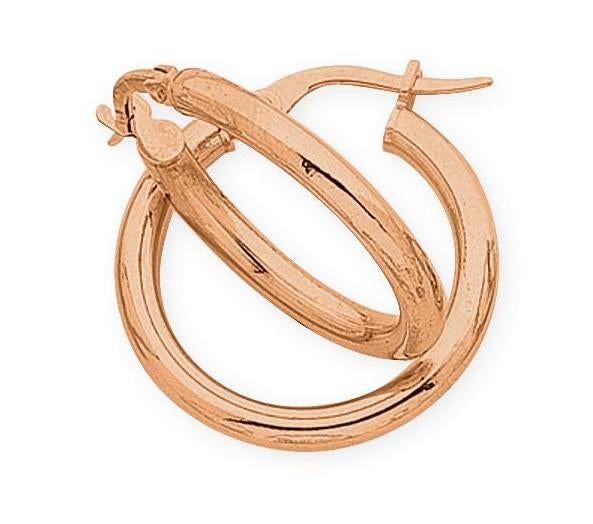 9ct Rose Gold SF Hoop earrings