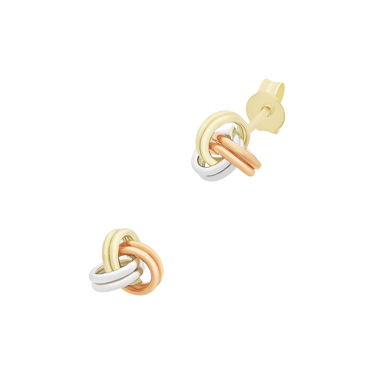9ct Three Tone Stud Earrings