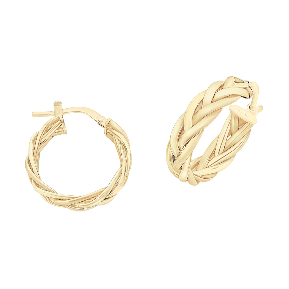 9ct Yellow Gold Plaited Earrings
