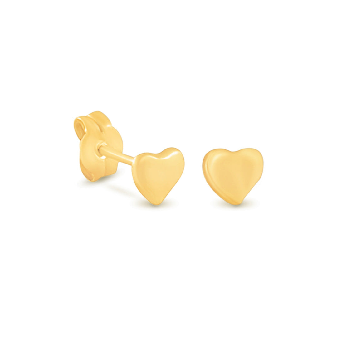 9ct Yellow Gold Heart Earrings