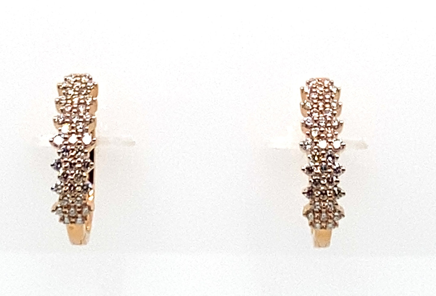 18ct Rose Gold Dimaond Huggie Earrings 74=1.01ct GSI