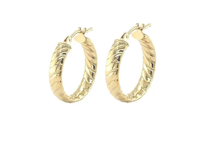 9ct Yellow Gold Croissant Hoops