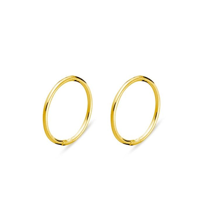 9ct Yellow Gold Solid Hinged Plain Sleepers