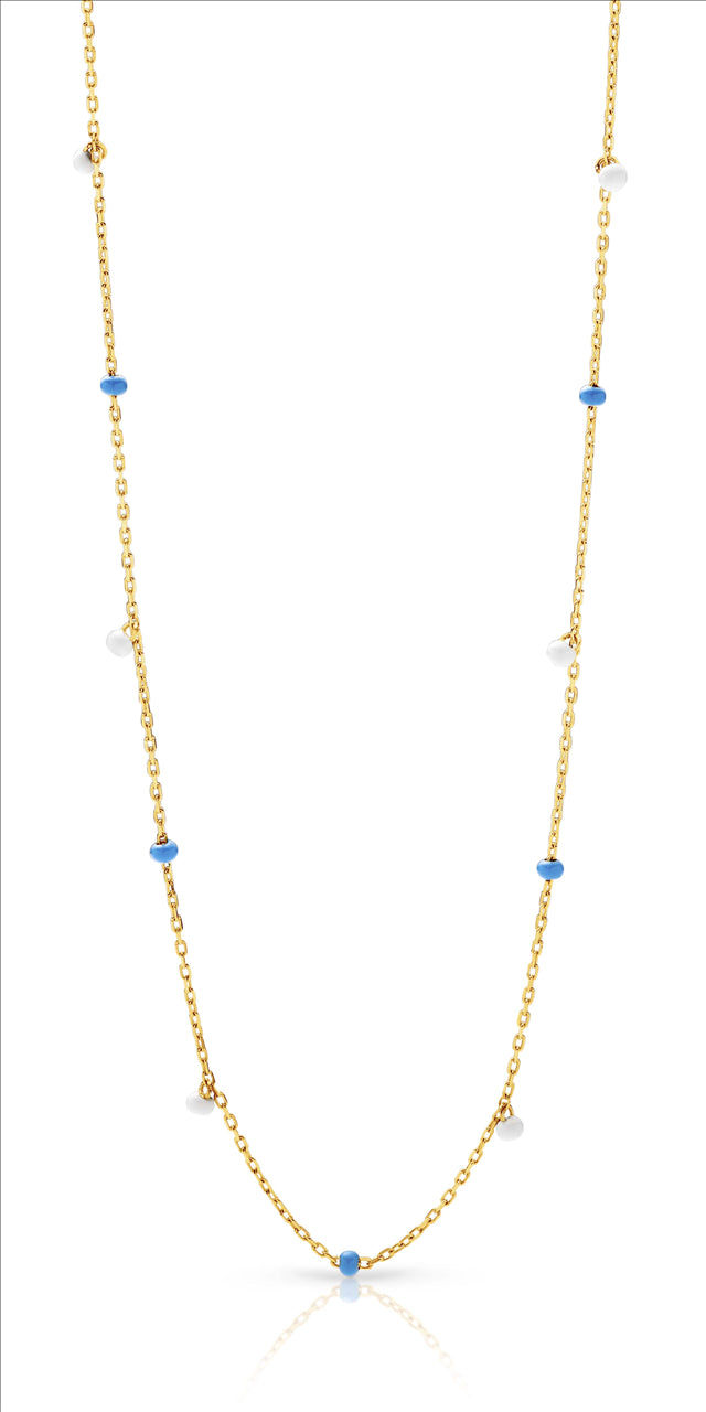 9ct Yellow Gold Fine Enamel Ball Chain