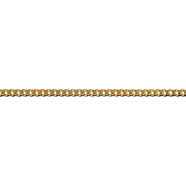 18ct Bevilled Diamond Cut Curb Chain | 45cm