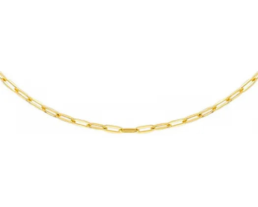 9ct YG Paper Chain Necklace 45cm