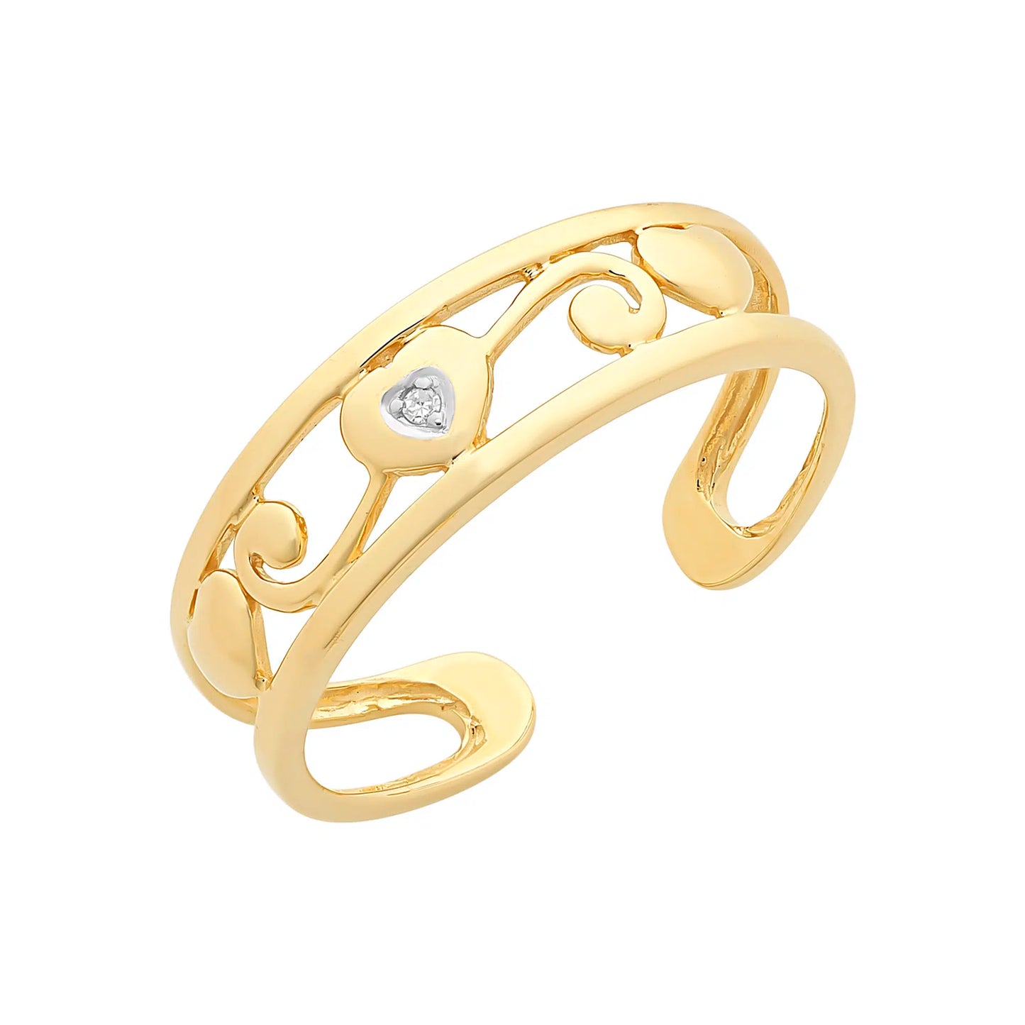 9ct Yellow Gold Toe Ring with Diamond