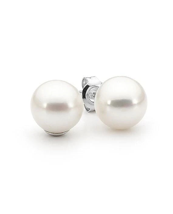 Sterling Silver White Round Pearl Studs