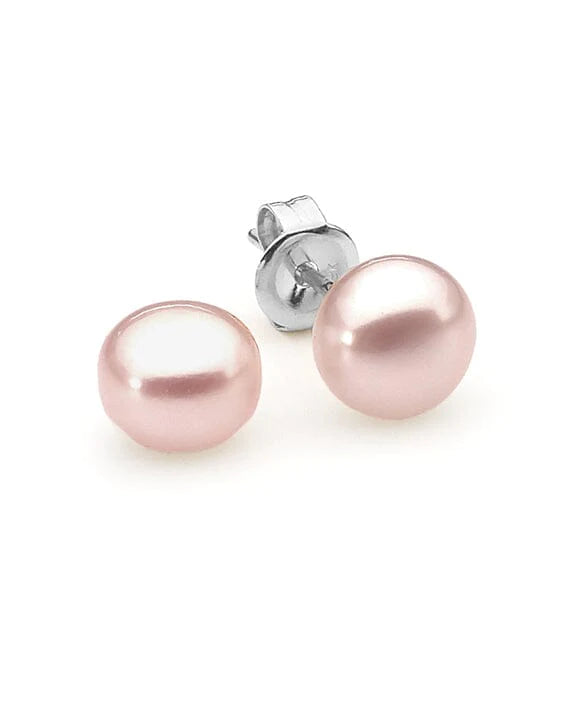 Sterling Silver Pink Freshwater Pearl Studs