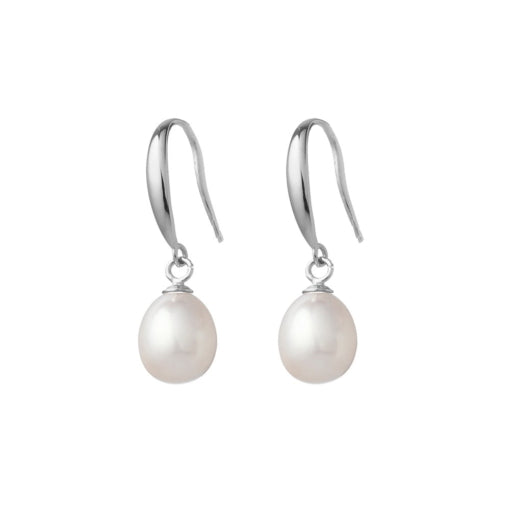 Sterling silver freshwater pearl drop earrings