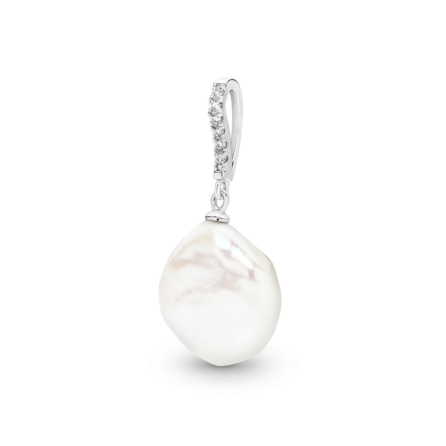 Sterling Silver Pearl & CZ Pendant