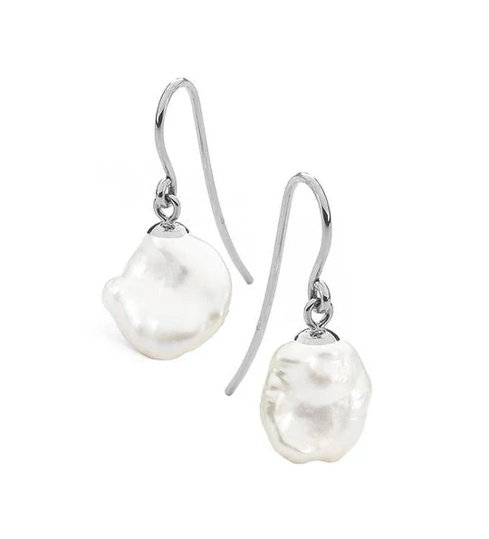 Sterling Silver White Pearl Earrings