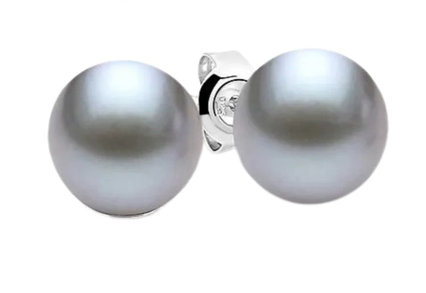 Sterling Silver Grey Pearl Studs