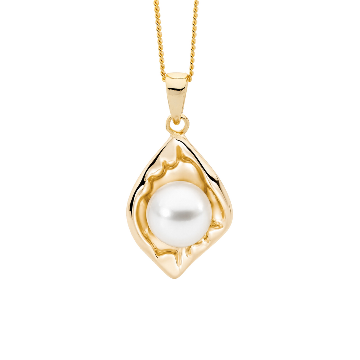 Sterling Silver Freshwater Pearl Pendant | Gold Plating