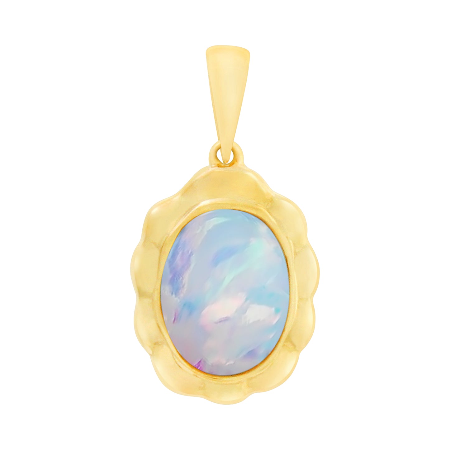 9ct Yellow Gold Opal Oval Pendant