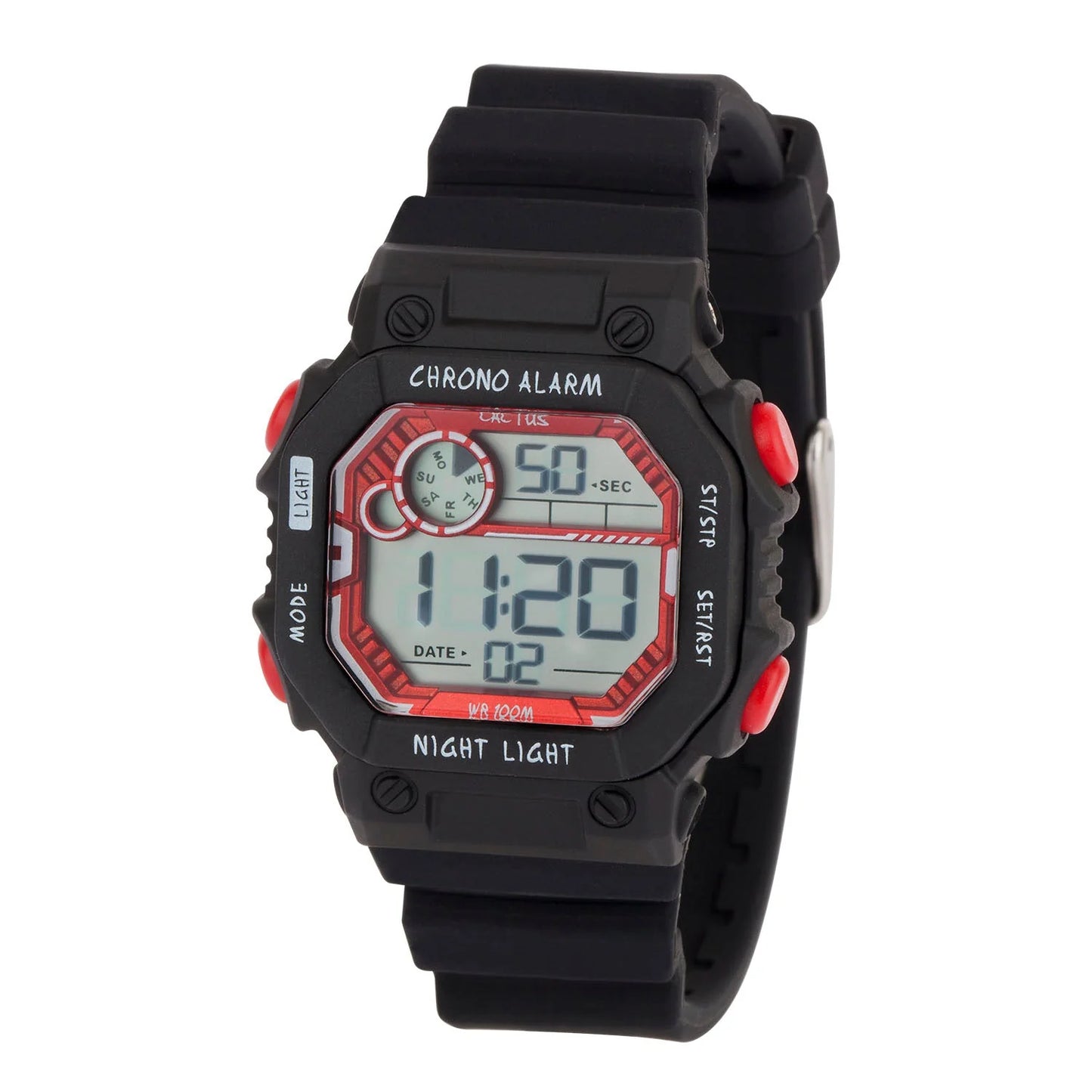 Cactus Digital Black & Red Watch