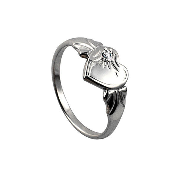 Sterling Silver Heart Signet Ring