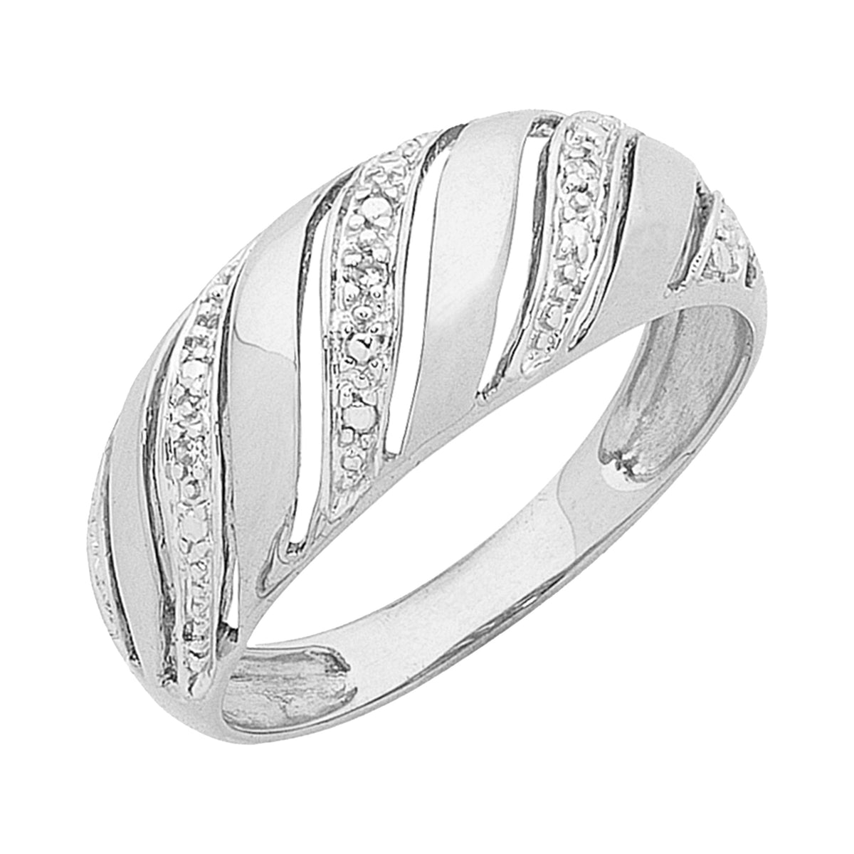Sterling Silver Diamond Set Ring