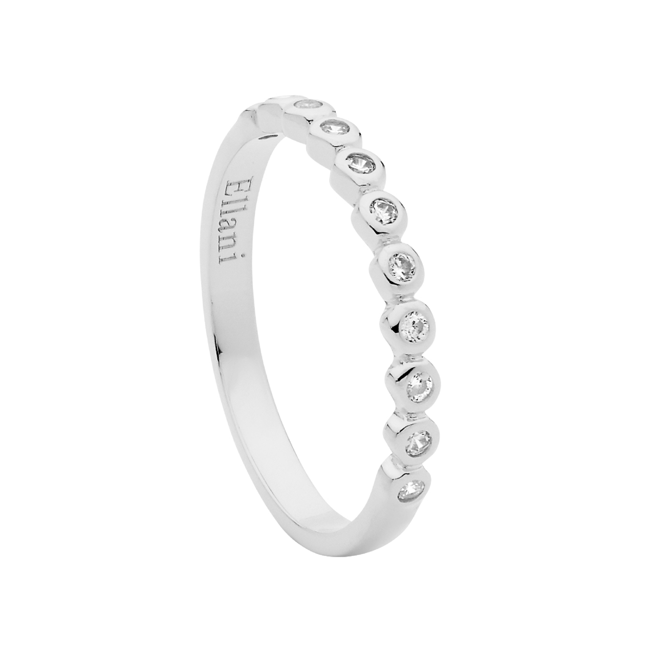 Sterling Silver Cubic Zirconia Bezel Set Ring