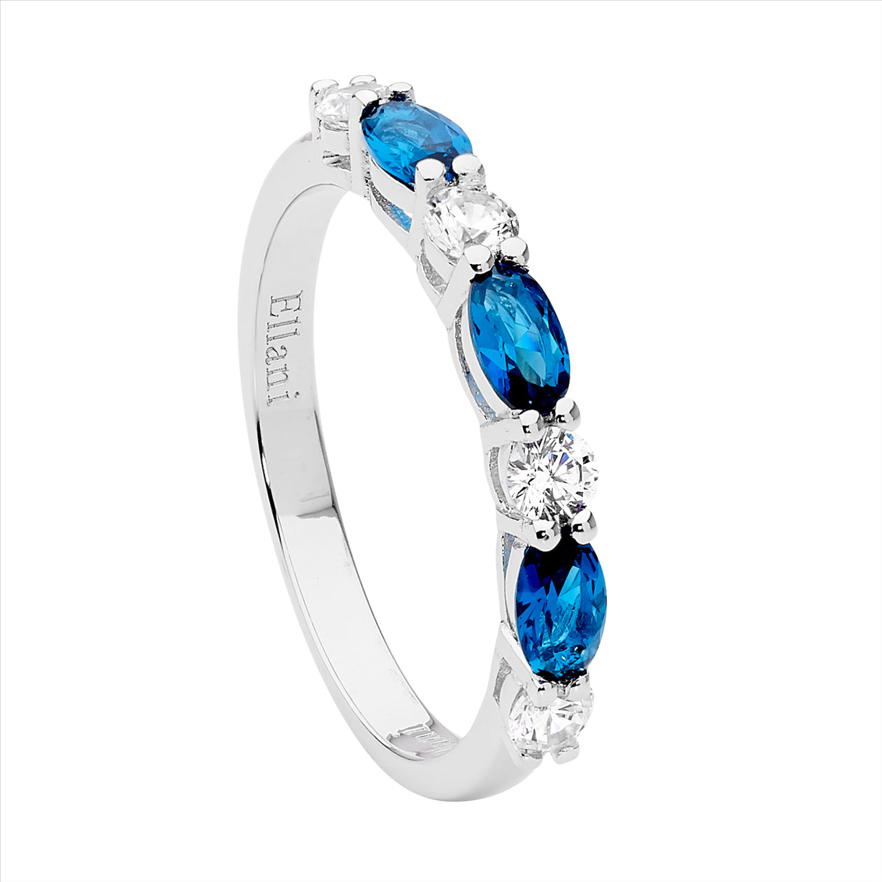 Sterling Silver London Blue Oval CZ Ring