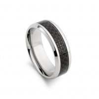 Stainless Steel Gents Checkered Ring