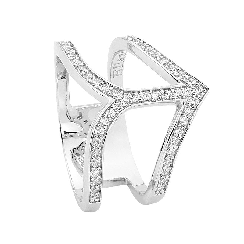 Sterling Silver Spilt Band Dress Ring