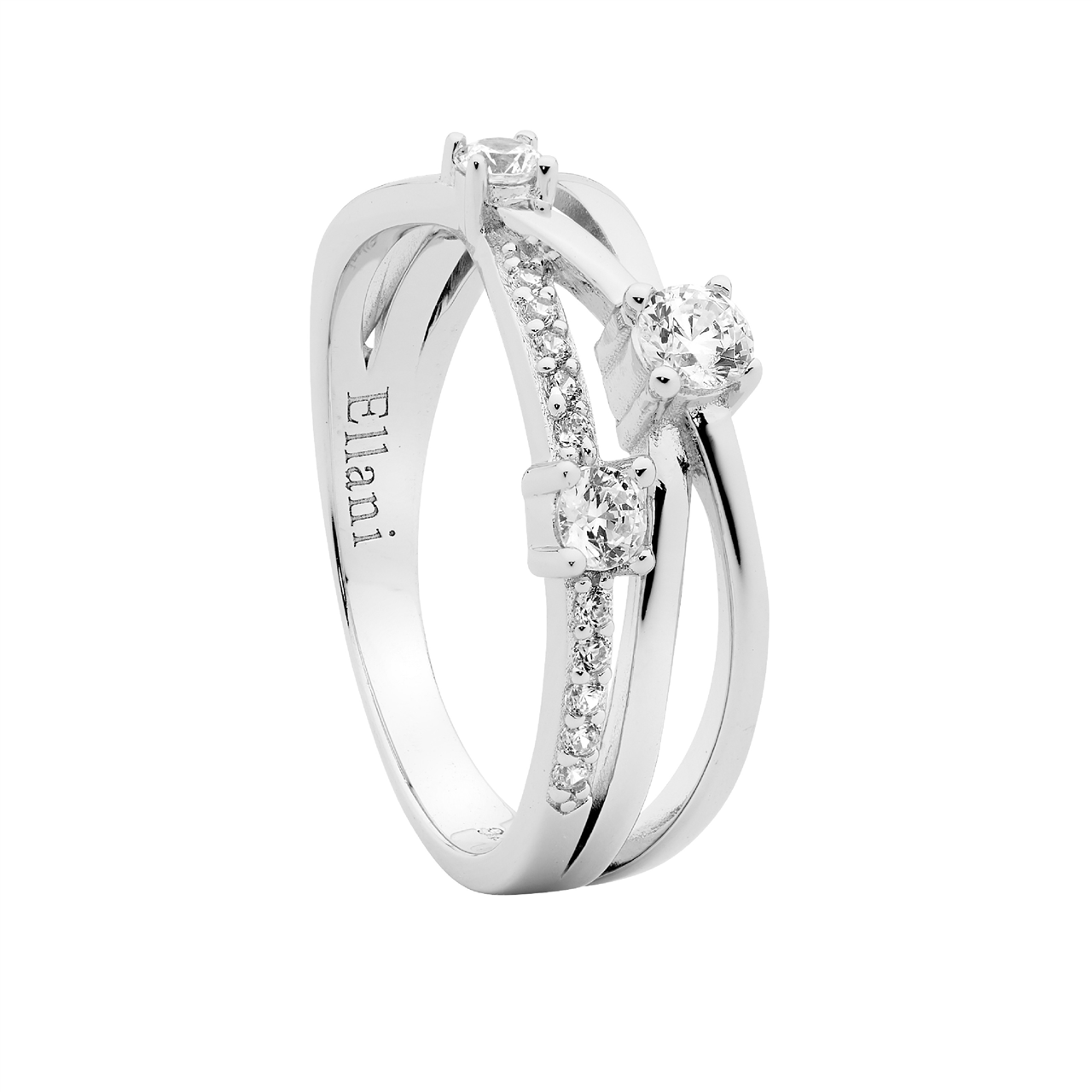 Sterling Silver Crossover Style Ring