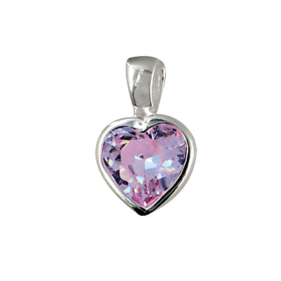 Sterling Silver Lavender Heart Pendant