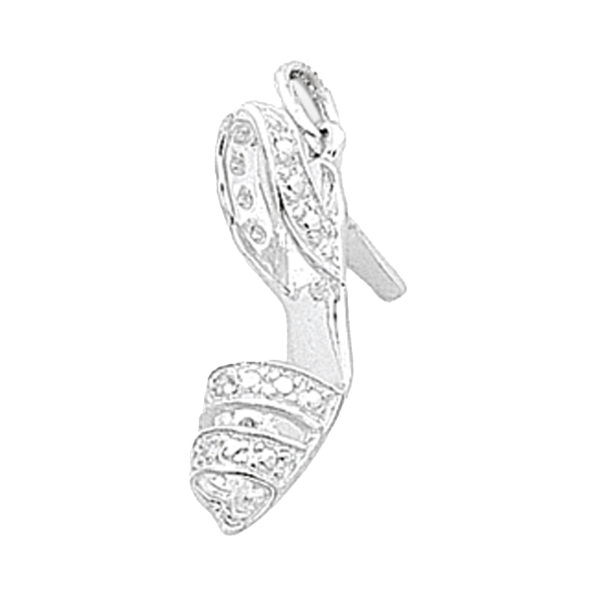 Sterling Silver Diamond Shoe Pendant